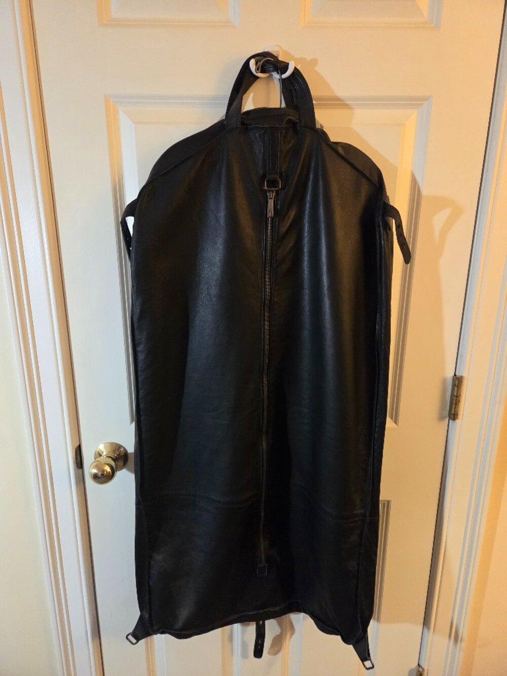 Ermenegildo Zegna Black Buttery Soft Leather Garment Suit Travel Bag